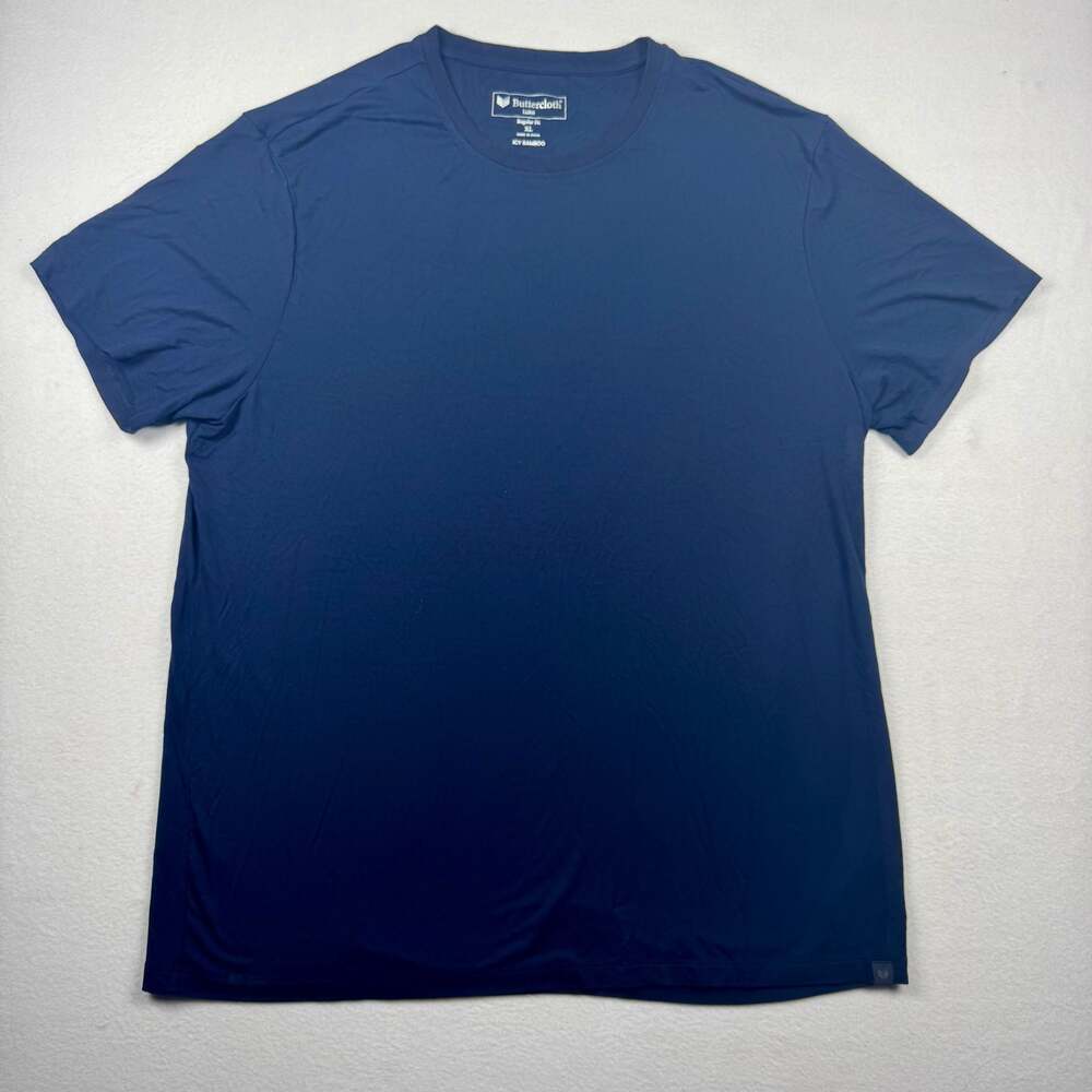 Buttercloth Luxe Regular Fit Icy Bamboo Navy Blue T-Shirt Men's XL